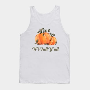 It's Fall Y'all Watercolor Pumpkin Tank Top